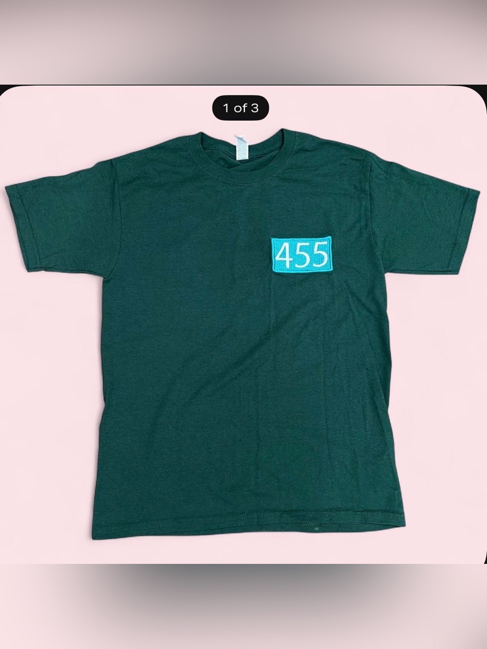 Jerzees Dark Green t shirt w/ angel number 455